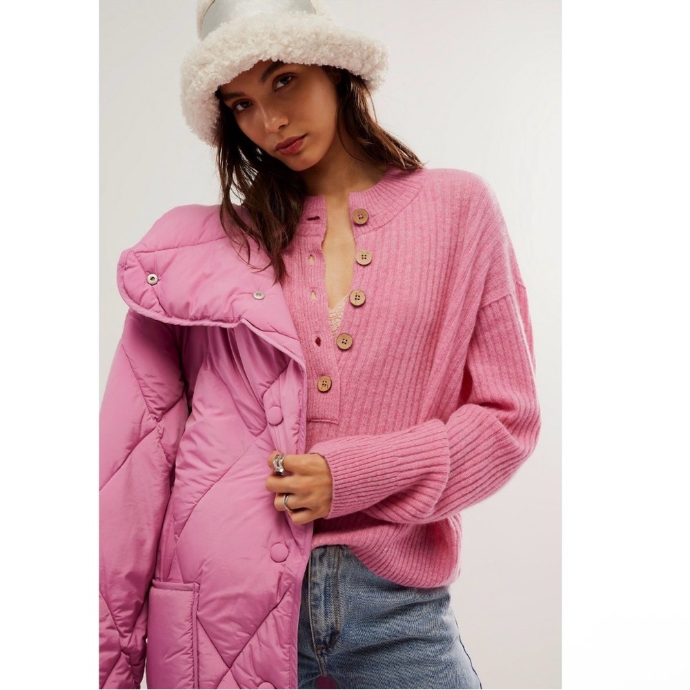 Free people Eloura Cashmere Henley Sweater